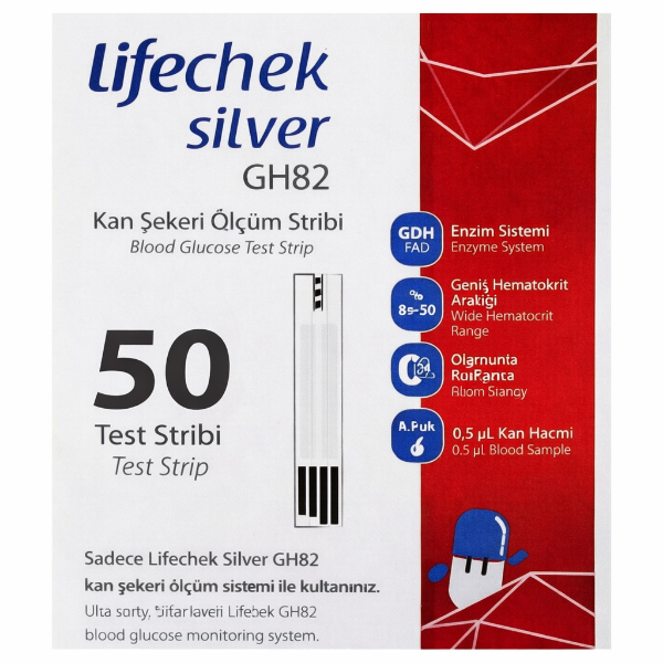 Lifechek Silver GH82 Kan Şekeri Ölçüm Stripi 50 Adet